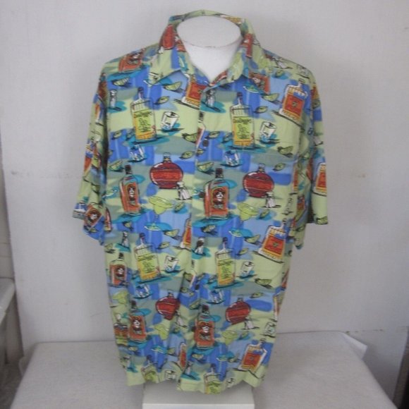 Big Dogs vintage Men Hawaiian camp shirt p2p 26 XL aloha luau tropical alcohol - Picture 3 of 8